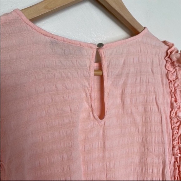 1.State pink smocked ruffle bell sleeve size XS - Picture 2 of 5
